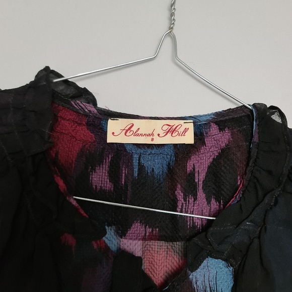 Alannah Hill Black Red Purple Blouse Floral - Picture 3 of 4